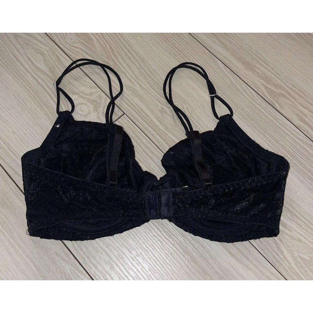 Vintage Maidenform French Demi 9197 Soft Cup Underwire Floral Womens 34C Black - Picture 4 of 6